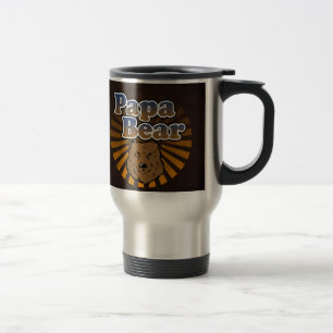 Taza De Viaje Oso fresco de la papá, Brown/azul/regalo del pap
