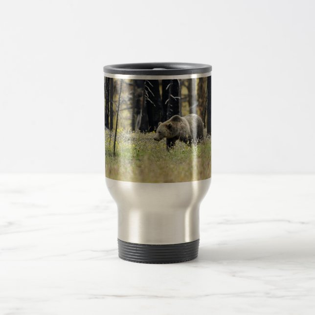 Taza De Viaje Oso grizzly en campo en el parque nacional de (Centro)