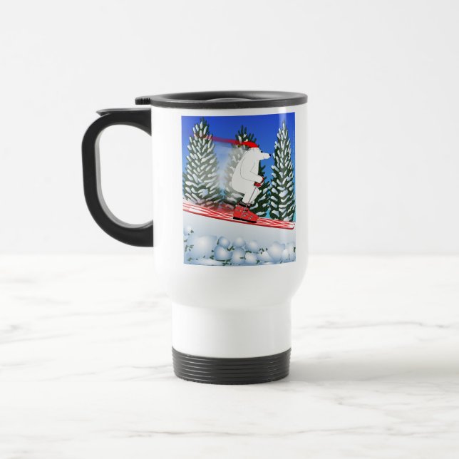 Taza De Viaje Oso polar de esquí (Izquierda)