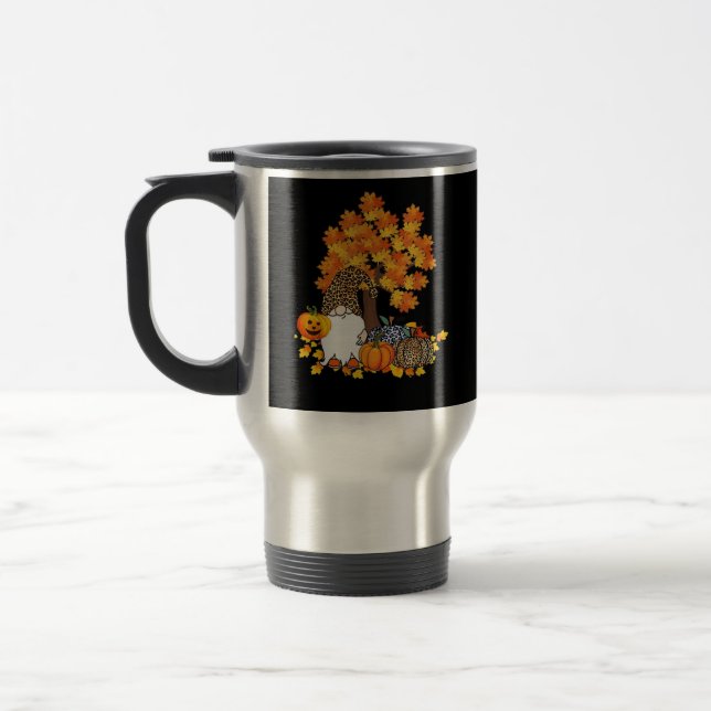 Taza De Viaje Otoño de la Calabaza Gnomes Cute Gnomes (Izquierda)