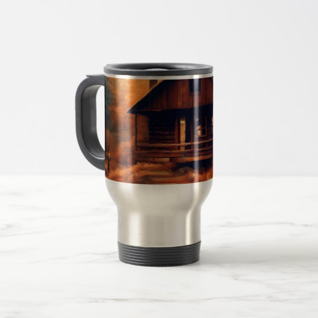Taza De Viaje Otoño/otoño/Halloween/pintura rústica (Anverso izquierdo)