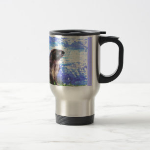 Taza De Viaje Otter de río Sparkly de arte animal