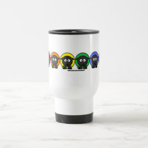 Taza De Viaje Ovejas mullidas anónimas del arco iris de