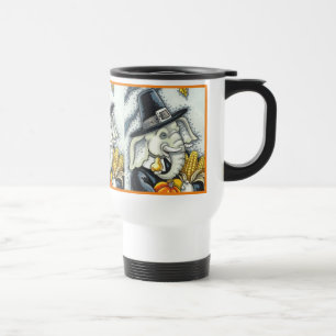 TAZA DE VIAJE PACHIDERMO DE GRACIAS, ELEFANTE DE PILGRIM AGRADEC