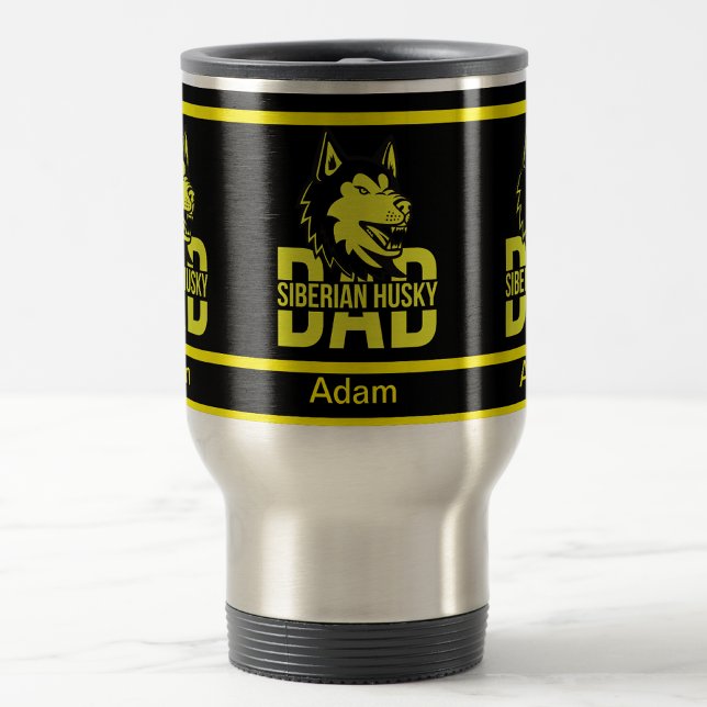 Taza De Viaje Padre Husky Siberiano Personalizado, Papá Perro (Subido por el creador)