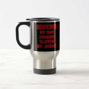 Taza De Viaje Padrino por día Zombie Slayer por noche en rojo