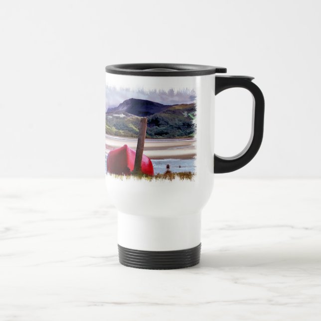 TAZA DE VIAJE PAISAJE DE BOTE Y MONTAÑA (Derecha)