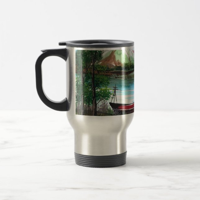 Taza De Viaje Paisaje de primavera dibujado a mano - 24531 (Izquierda)