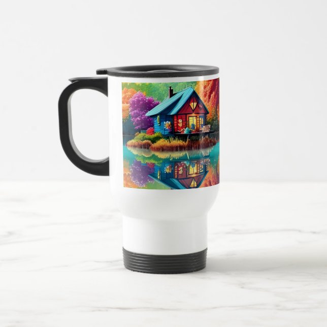 Taza De Viaje Paisaje natural con lago y otoño-38566 (Izquierda)