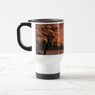 Taza De Viaje Paisaje Sunrise con Lago y Deers-51207
