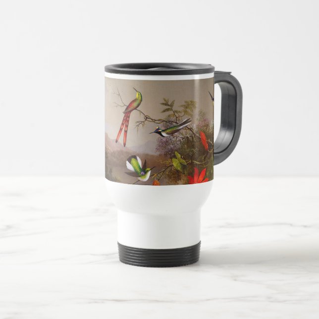 Taza De Viaje Paisaje tropical con 10 Hummingbirds Heade (Anverso derecho)