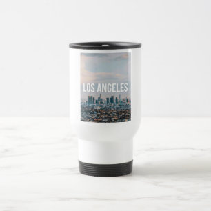 Taza De Viaje Paisaje urbano retro de Los Ángeles Estética Ciuda