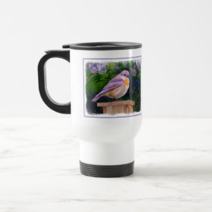 Taza De Viaje Pájaro azul oriental en nieve - Fotografía origina