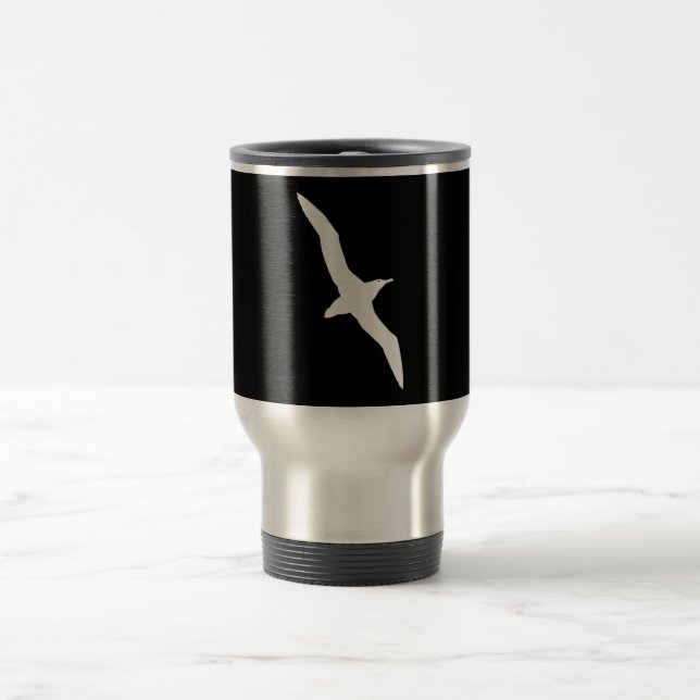 Taza De Viaje Pájaro blanco del albatros en vuelo (Centro)