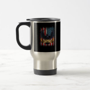 Taza De Viaje Pájaro Cuervo F-Caw-F Bandera Retro USA Vintage F-