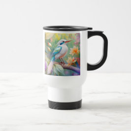 Taza De Viaje Pájaro de fantasía del ala Verde azulada irlandesa