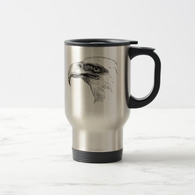 Taza De Viaje Pájaro Eagles personalizado cabeza de Eagle calvo (Derecha)