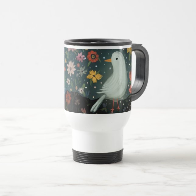 Taza De Viaje Pájaro floral (Anverso derecho)