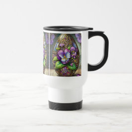 Taza De Viaje Pájaros en flor violan el huevo de Pascua