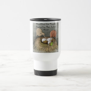 Taza De Viaje Pájaros Kiwi Divertidos Cuidando su Fruta