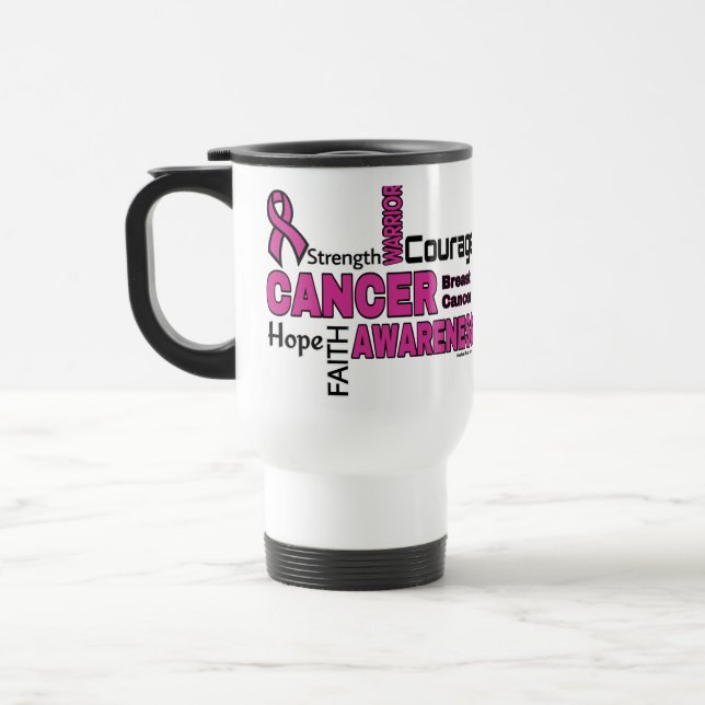 Taza De Viaje Palabras... Cáncer de Mama (Izquierda)