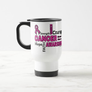 Taza De Viaje Palabras...Cáncer de Seno