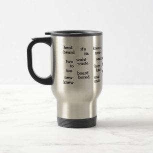Taza De Viaje Palabras divertidas de la gramática de Homonymns