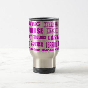 Taza De Viaje Palabras rosadas frescas del positivo de las