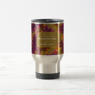 Taza De Viaje Palm Paradise Naranja amarillo