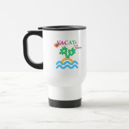 Taza De Viaje Palm Vacay Blanca—