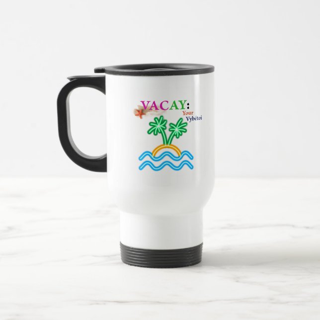 Taza De Viaje Palm Vacay Blanca— (Izquierda)