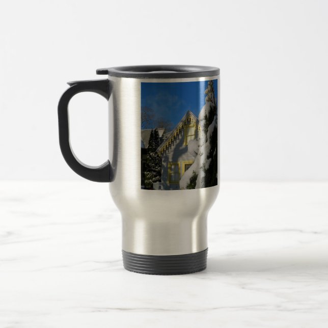 Taza De Viaje Pan de jengibre y nieve de invierno - Viñedo de Ma (Izquierda)