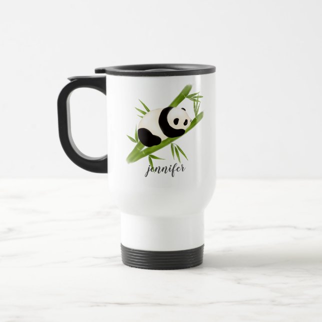 Taza De Viaje Panda Bear Mug de Viajes Personalizados (Izquierda)