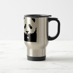 Taza De Viaje Panda blanco y negro