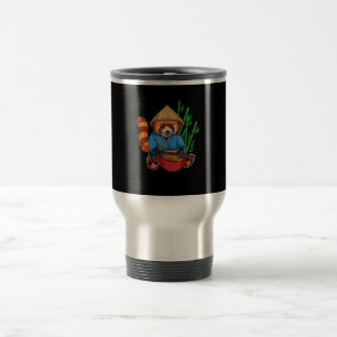 Taza De Viaje Panda Rojo Ramen Cook Hombres Mujeres Niños Ramen 