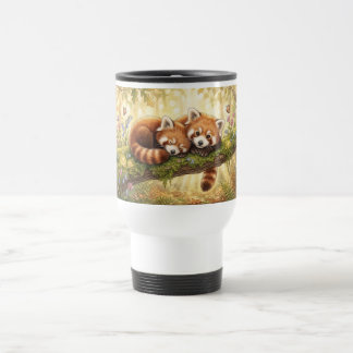 Taza De Viaje Pandas Rojos del Bosque Encantado - Envoltura de T