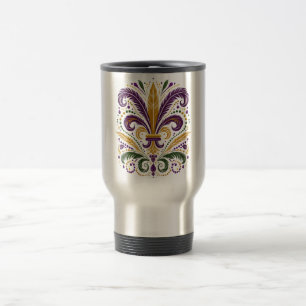 Taza De Viaje Pañuelos de lis amarillo, violeta verde