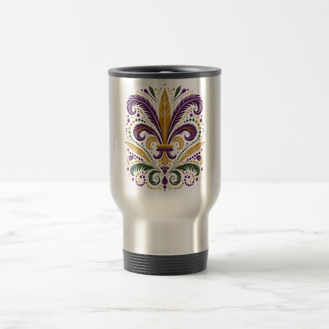 Taza De Viaje Pañuelos de lis amarillo, violeta verde (Centro)