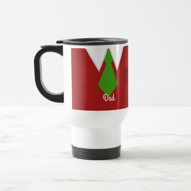 Taza De Viaje Papá Camisas Rojas Vestidas y Tiro (Izquierda)