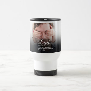 Taza De Viaje Papá, Daddy, Definición de Padre Foto con guión