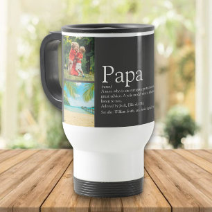 Taza De Viaje Papá Daddy Padre Definición 4 Collage de Fotos Gri