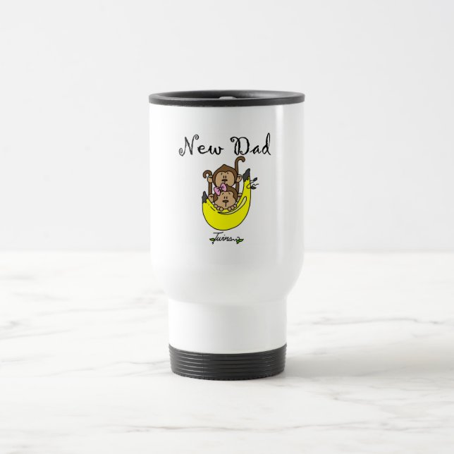 Taza De Viaje Papá de los gemelos y camisetas y regalos Chicas (Centro)