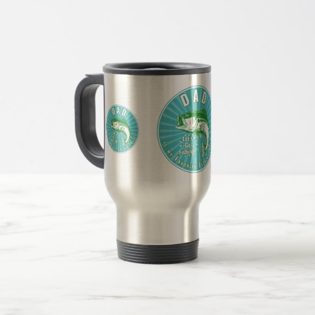 Taza De Viaje Papá es mi amigo pescador (Anverso izquierdo)