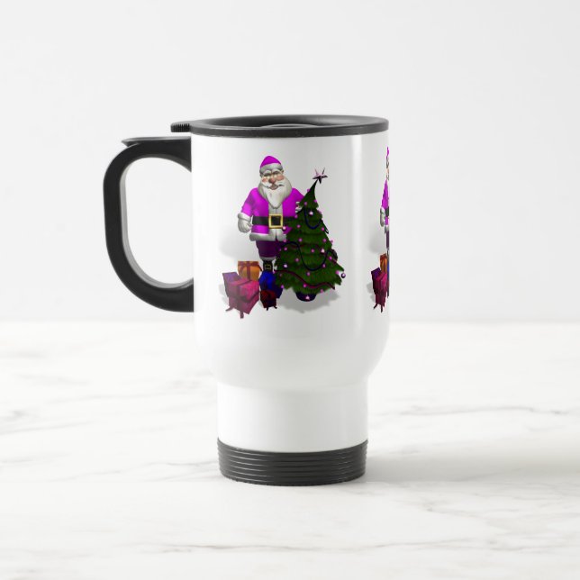 Taza De Viaje Papá Noel Rosado (Izquierda)