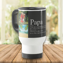 Taza De Viaje Papá Padre Definición 4 Collage de fotos Gris