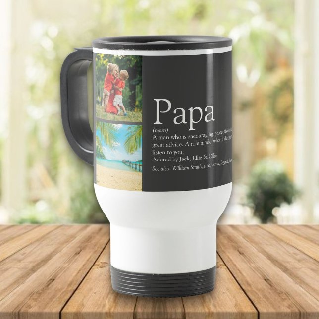Taza De Viaje Papá Padre Definición 4 Collage de fotos Gris (Subido por el creador)