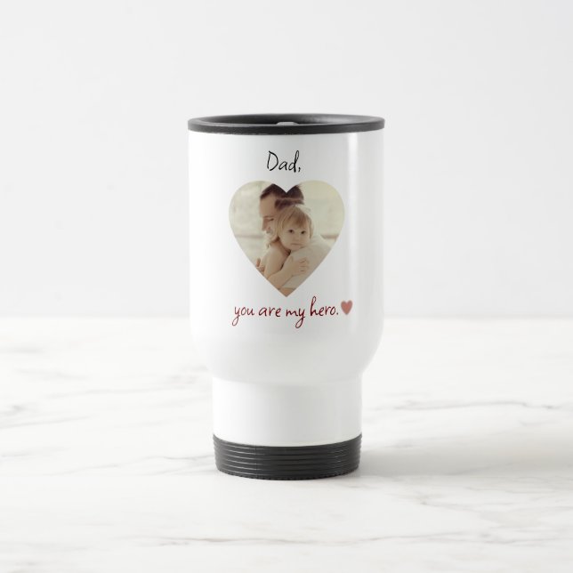 Taza De Viaje Papá Personalizado Eres Mi Hero Travel Mug (Centro)