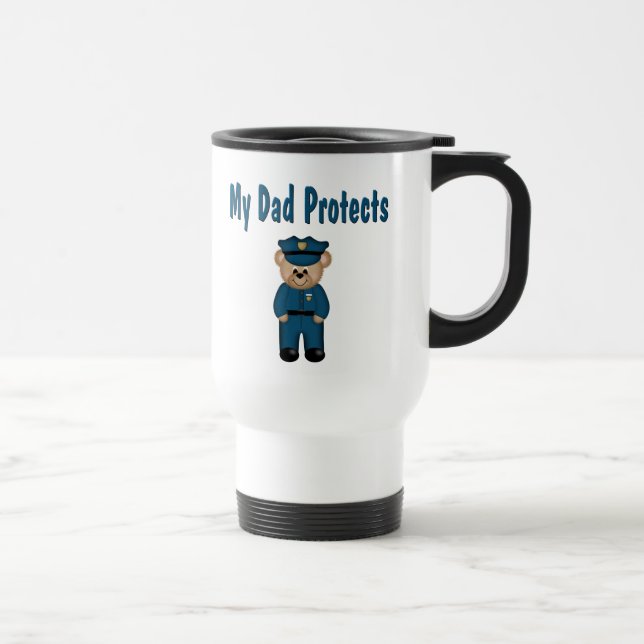 Taza De Viaje Papá protege al oso del policía (Derecha)