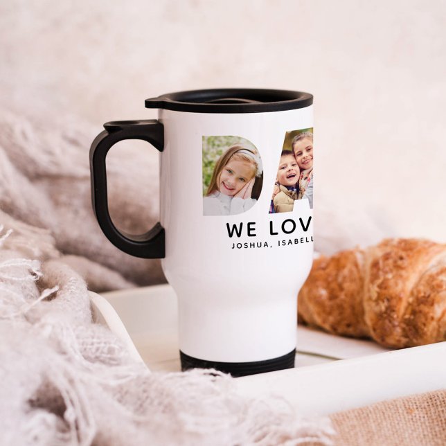 Taza De Viaje Papá te queremos Personalizado Padres Día Collage  (Subido por el creador)