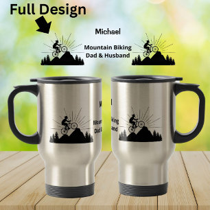 Taza De Viaje Papá y marido de la bicicleta de montaña